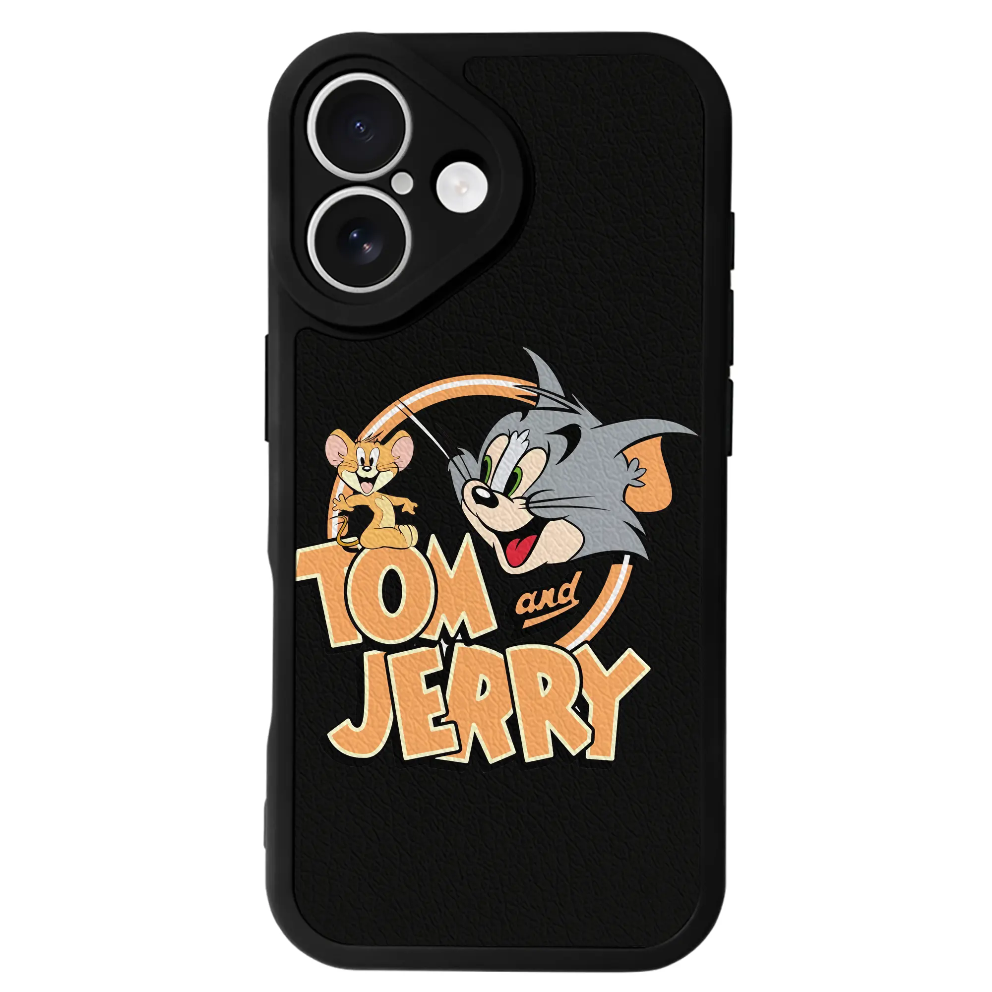 トムとジェリー グッズ トム - IPhone 16シリーズ対応 ・ シリコンスマホケース ・ レザー調 ・ 高精度フィット ・ 耐衝撃 ・ ワイヤレス充電対応 ・ 精密カット